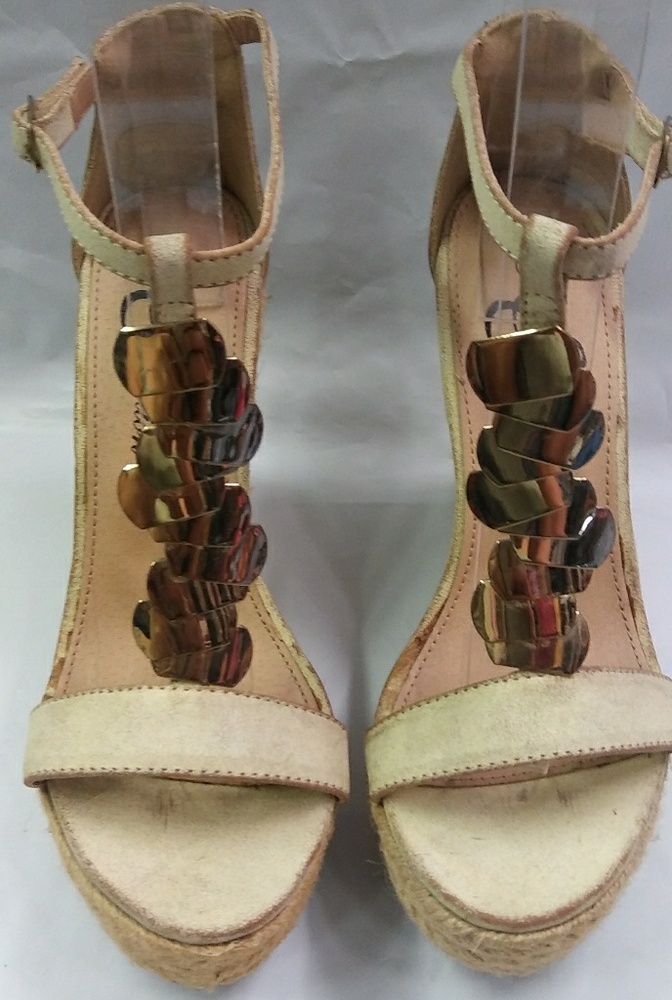 New Open Toe Woven Jute Wrapped Platform Wedge